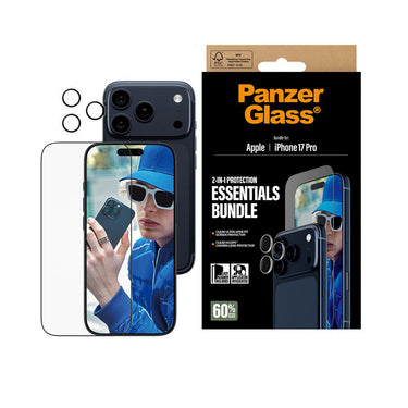 PanzerGlass 2-in-1 Ulte Wide Fit Screen Protector and Hoops®Camera Lens Protector Bundle for iPhone 17 Pro